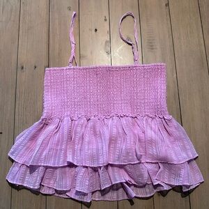 Steve Madden BB Dakota Purple Smocked Ruffled Camisole